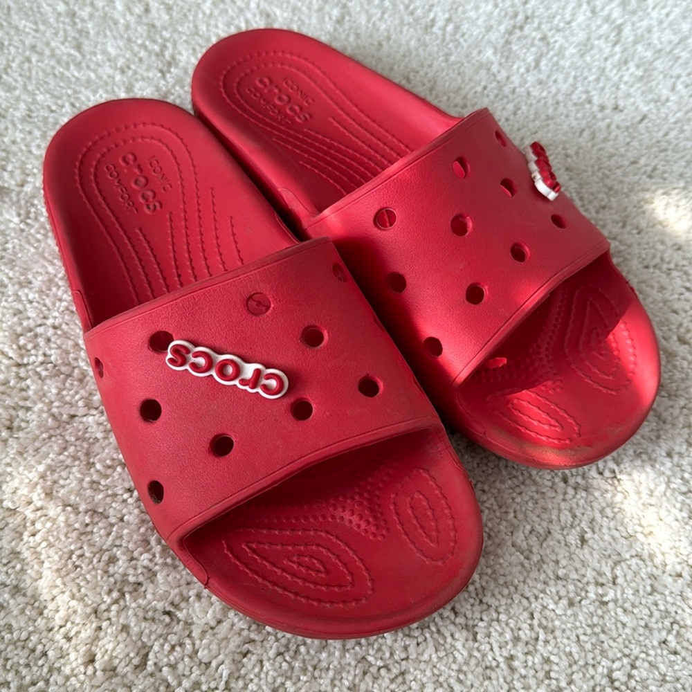 Crocs Red Slide Sandals for Men - Classic Comfort